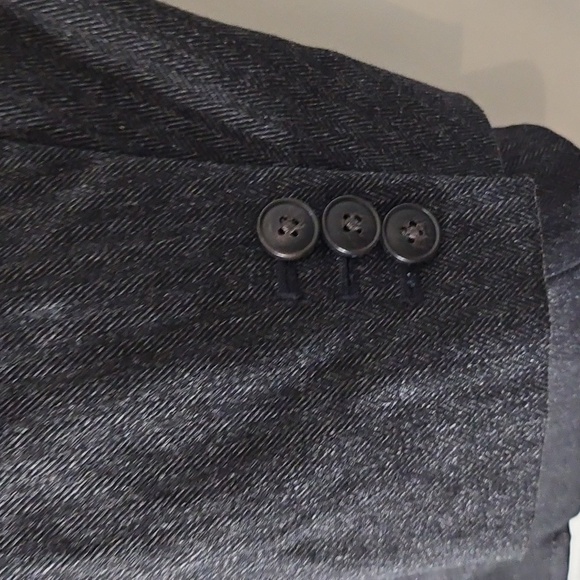 GAP Mens Cotton Blend Chambray Charcoal Gray Denim Blazer Sports Jacket Large - Picture 8 of 16